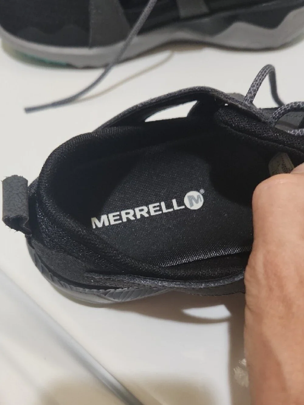Merrell Men's Black & Gray Trail Running Sneakers with Teal Accents